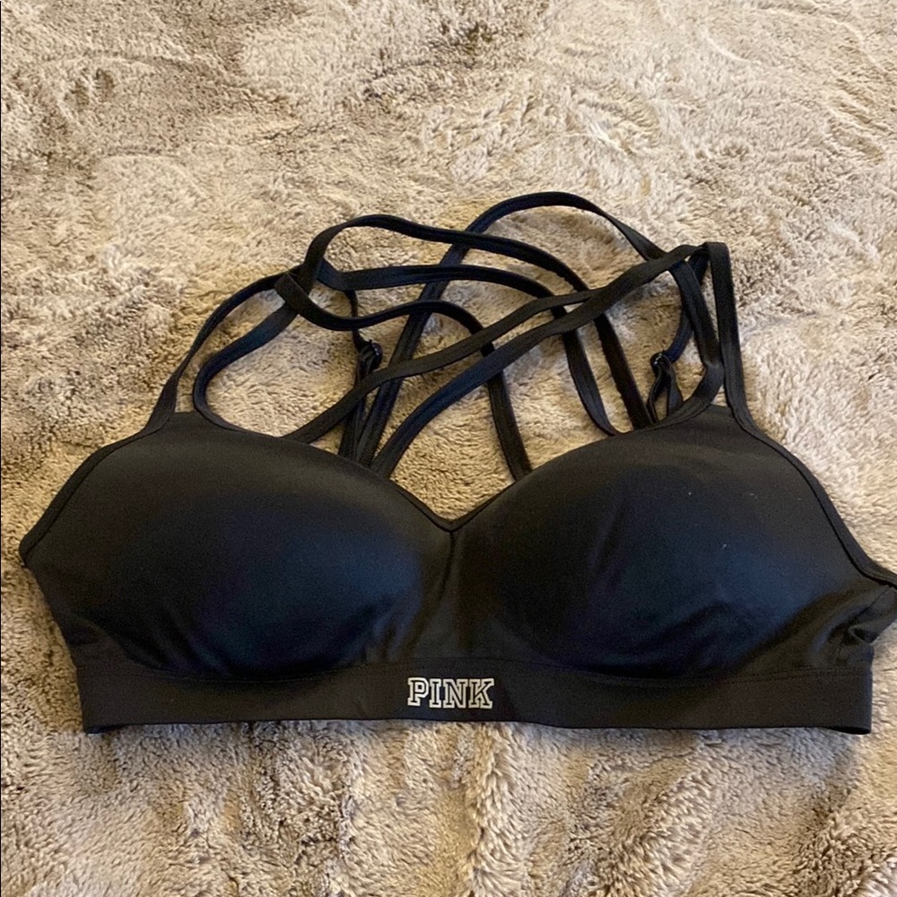 PINK Victoria's Secret Black Strappy Bra